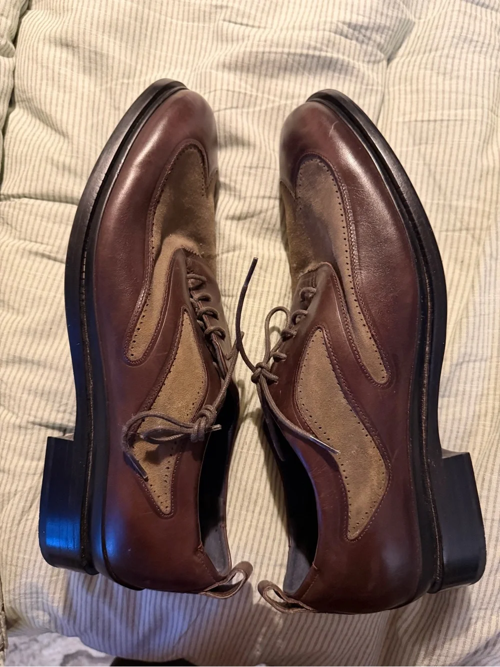 Cole Haan Brown Leather and Suede Wingtip Derbys